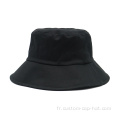 Casquette de chapeau de seau en coton noir